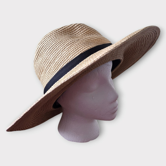 Brixton Woven Straw Joana Hat Womens Size M/L Wide Brim - Picture 1 of 7